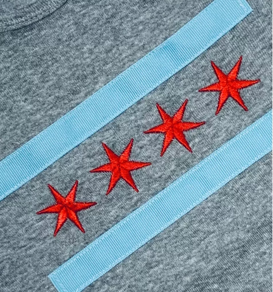 12 Month Chicago Flag Onesie