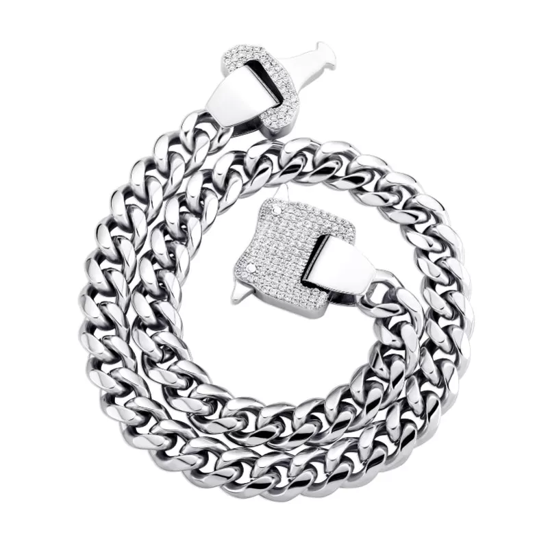 12MM Large Iced Out Buckle Cuban Chain