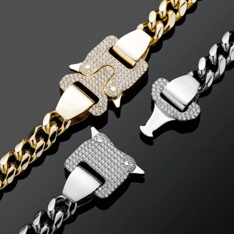 12MM Large Iced Out Buckle Cuban Chain