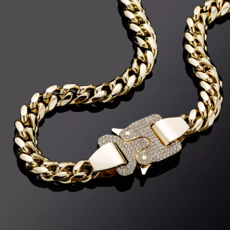 12MM Large Iced Out Buckle Cuban Chain