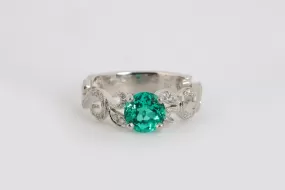 18k White Gold 0.06tcw Diamond 1.85tcw Green Tourmaline Ring Size (3.87g)