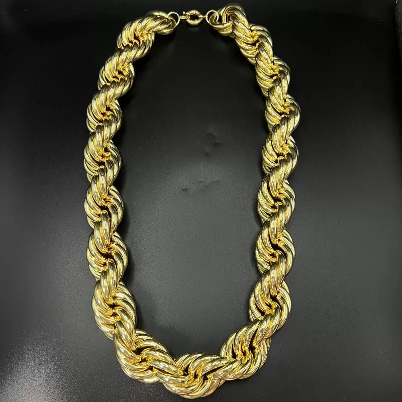 30mm 18K Gold Finish Rope Chain