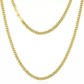 5mm 14K Gold/White Gold 6-sided Cuban Chain Diamond Cut