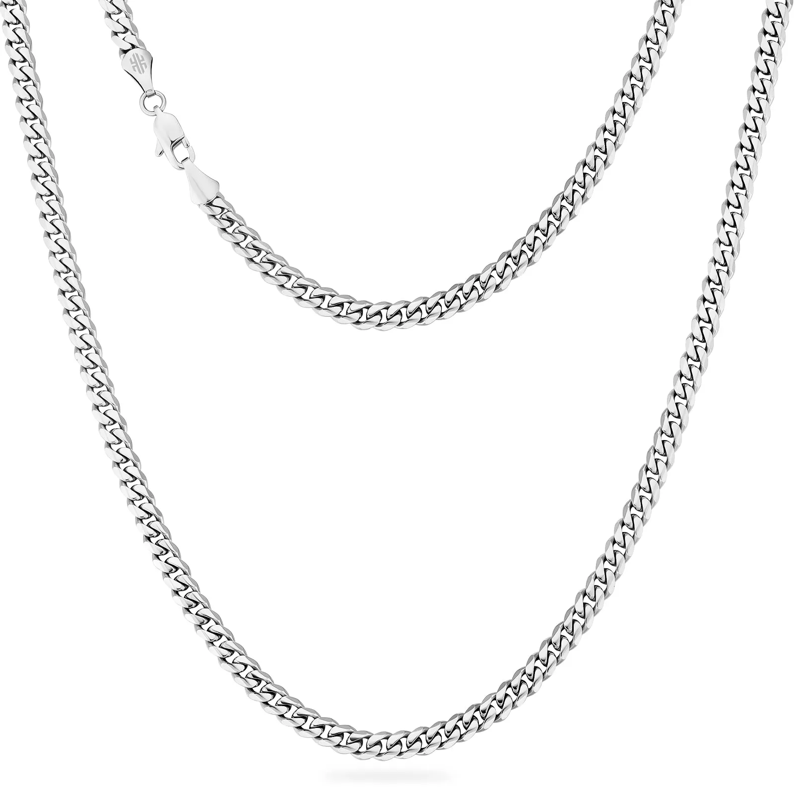 5mm 14K Gold/White Gold 6-sided Cuban Chain Diamond Cut