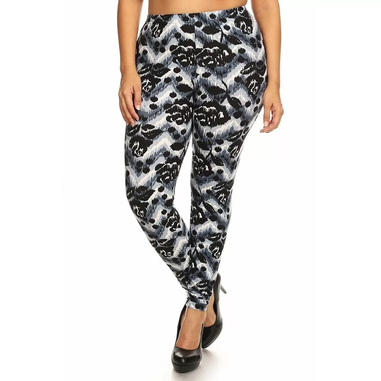 Abstract print full length leggings