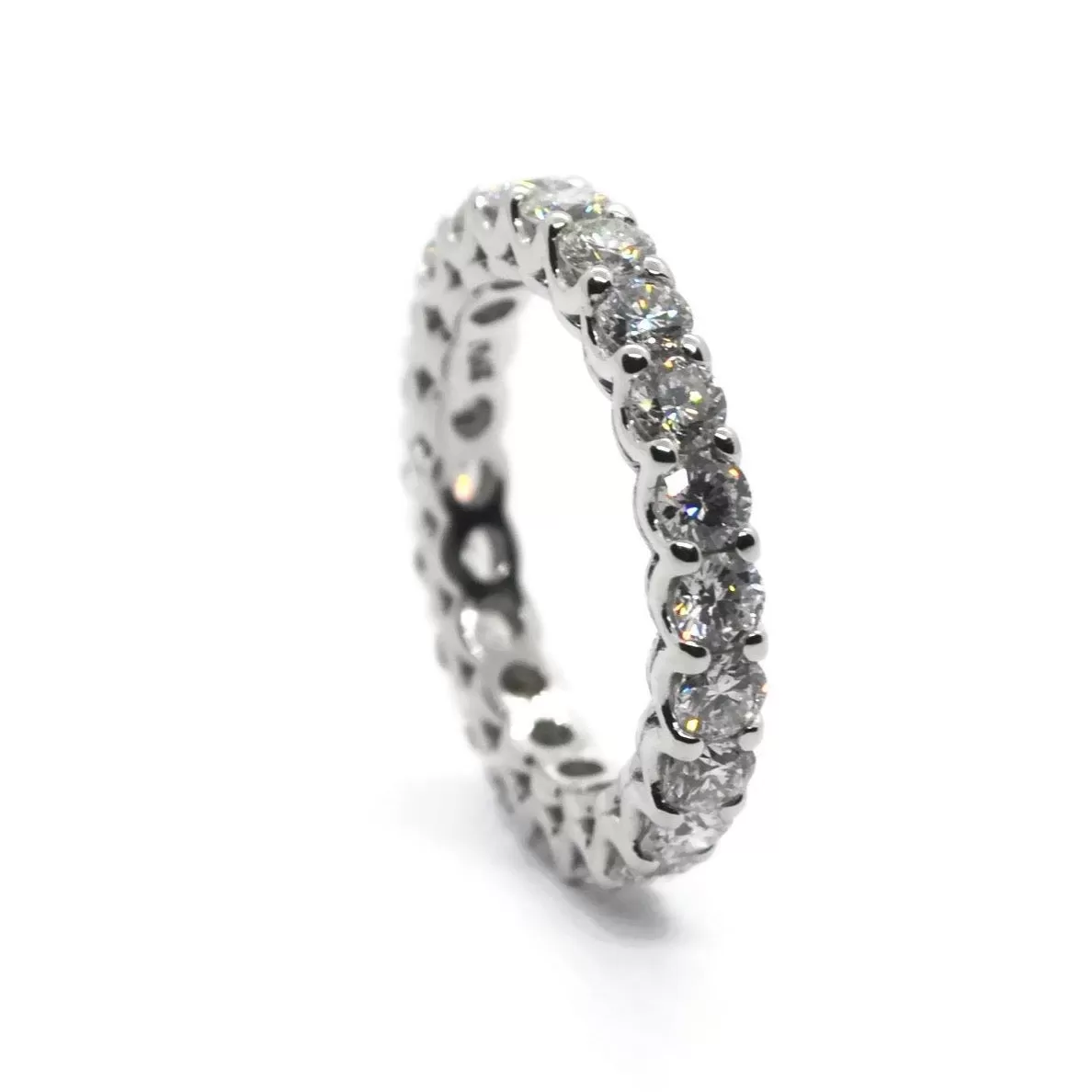 AFJ Diamond Collection - Eternity Band Ring with Round Diamonds 2.23 carats, Platinum