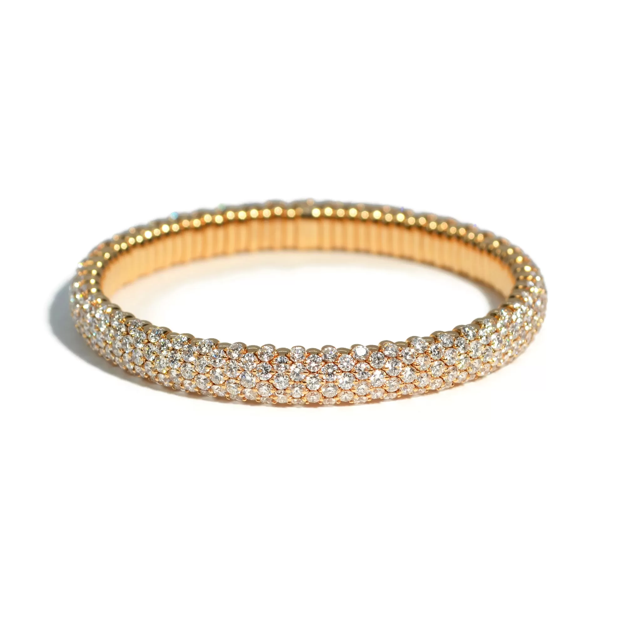 AFJ Diamond Collection - Flexible Bracelet with Diamonds, 18k Rose Gold