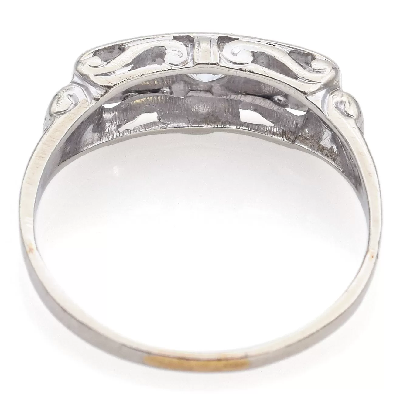 Antique Art Deco 14K White Gold 0.30 TCW Diamond Ring Size 5.5