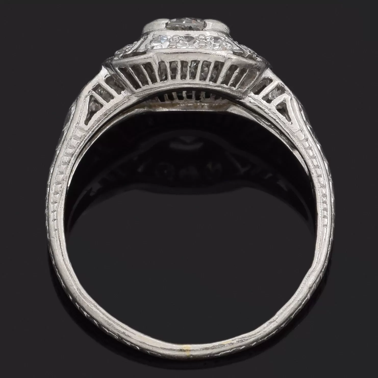 Antique Art Deco Platinum 0.95 TCW Diamond Band Ring Size 5.25