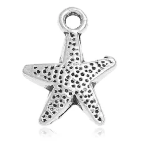 AVBeads Beach Charms Star Fish Silver 16mm x 12mm Metal Charms 4pcs