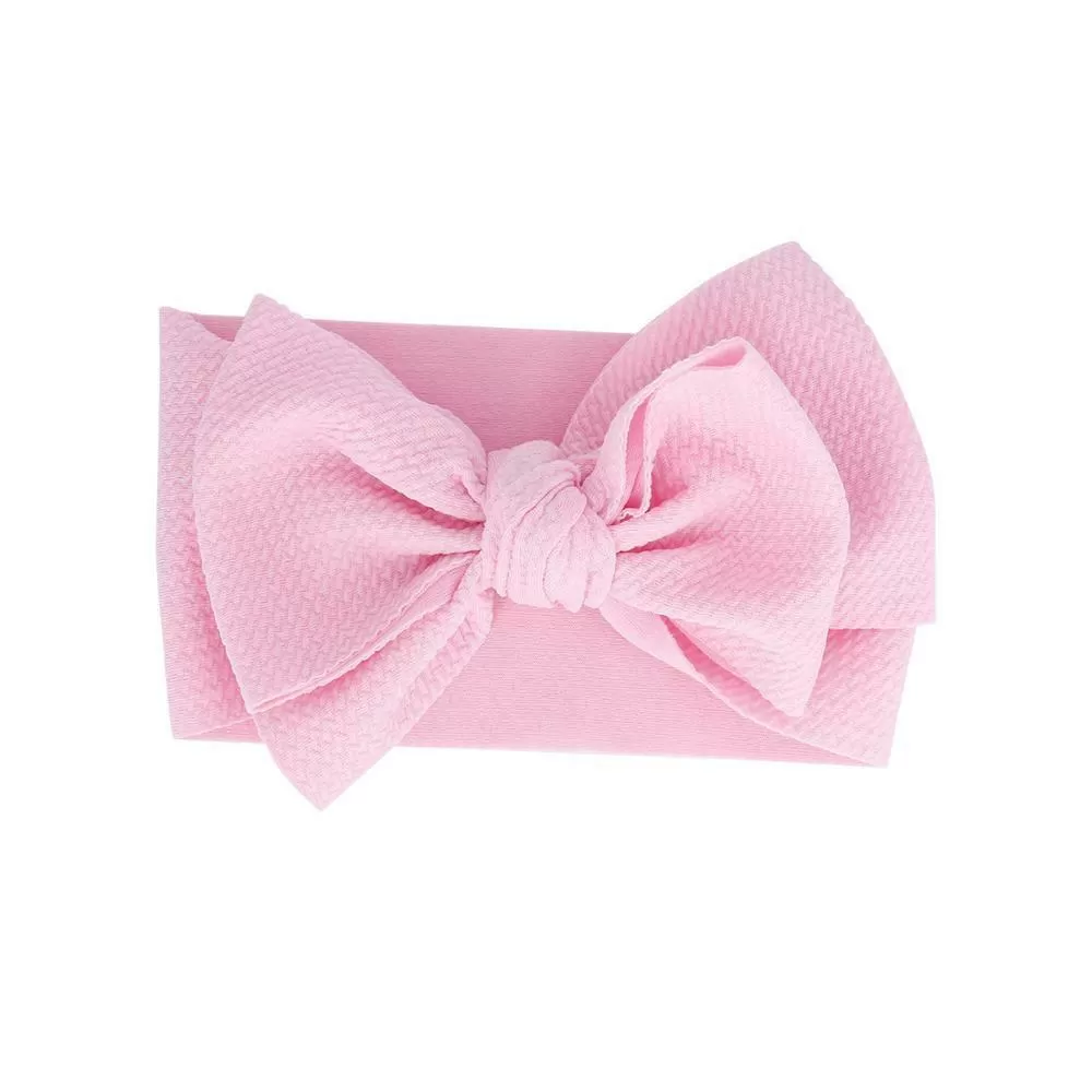 Baby Adjustable Bow Headband — Blush