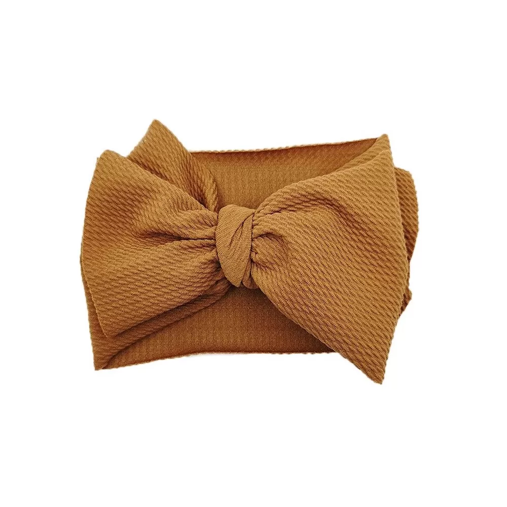 Baby Adjustable Bow Headband — Chocolate