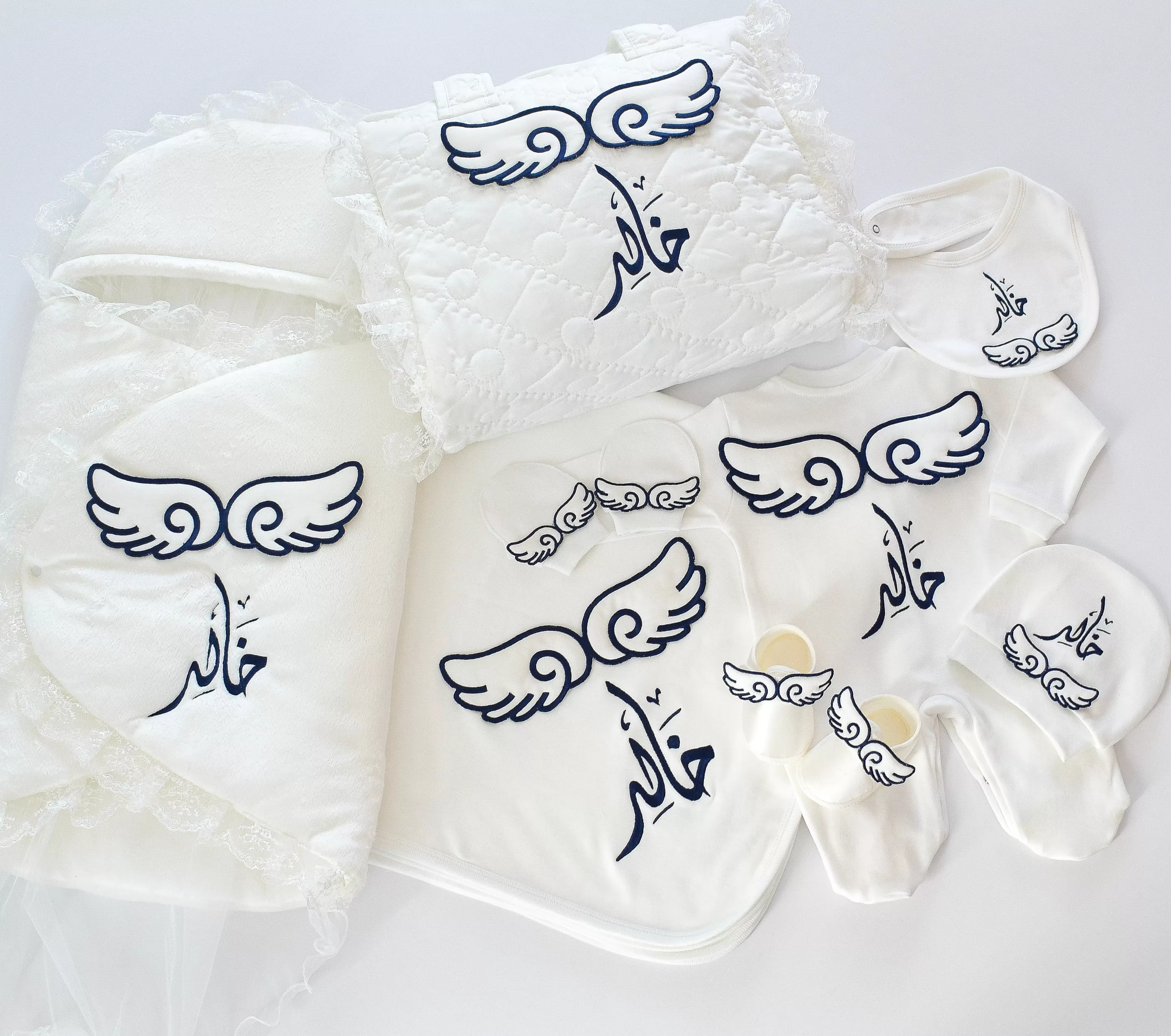 Baby Angel Personalised Embroidered Set