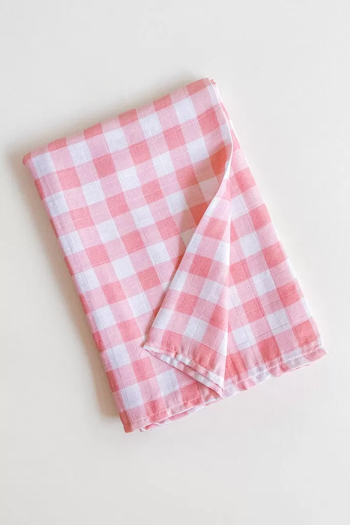 Bamboo Swaddle - Pink Gingham