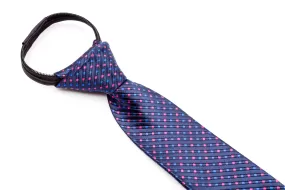 Boys Ties - Navy Blue Polka Dots