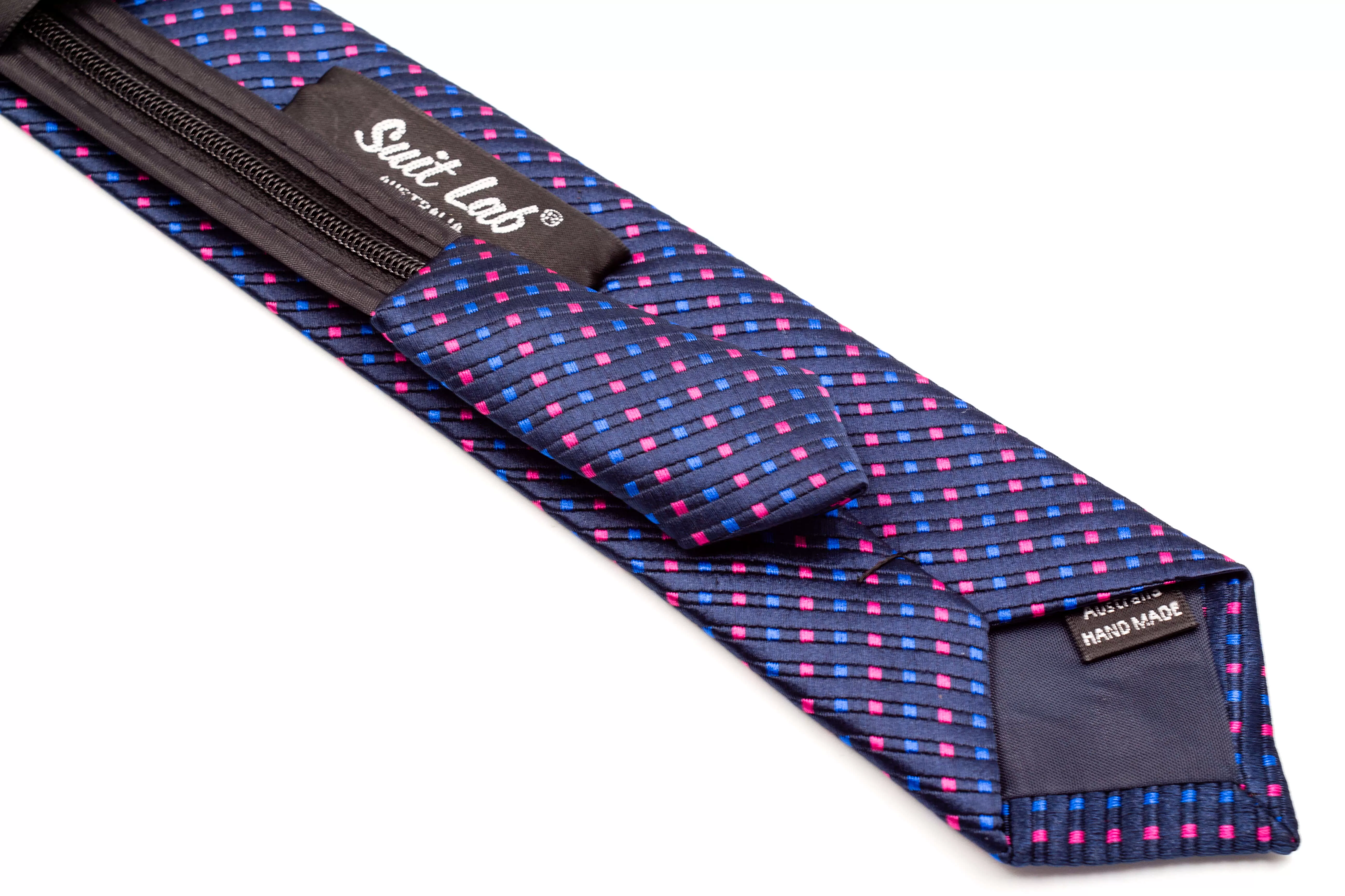 Boys Ties - Navy Blue Polka Dots