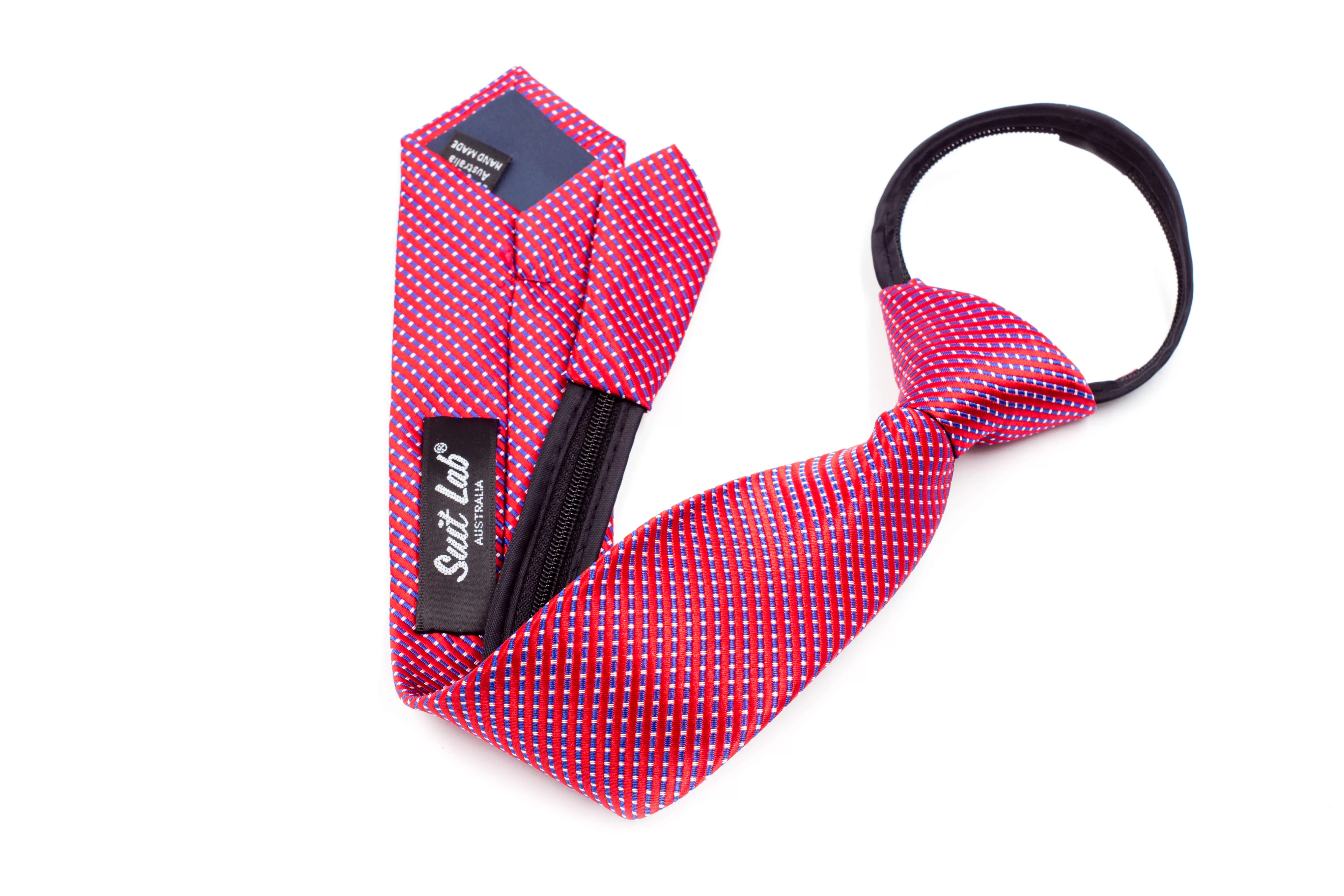 Boys Ties - Red Multi Checks