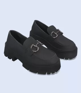 BW7152-BLACK-Women Casual Platform Shoes