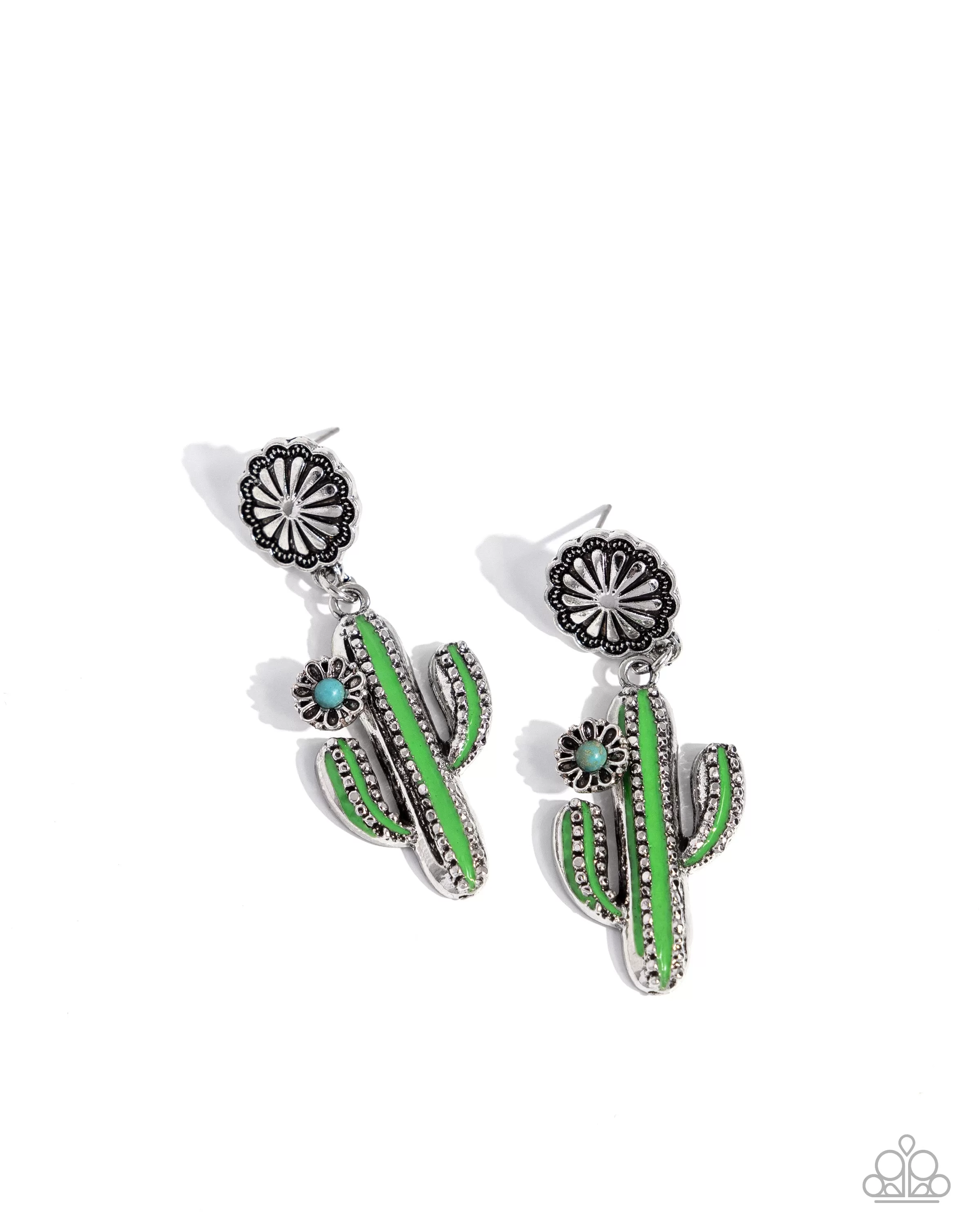 Cactus Craze Green Earrings - Paparazzi Accessories