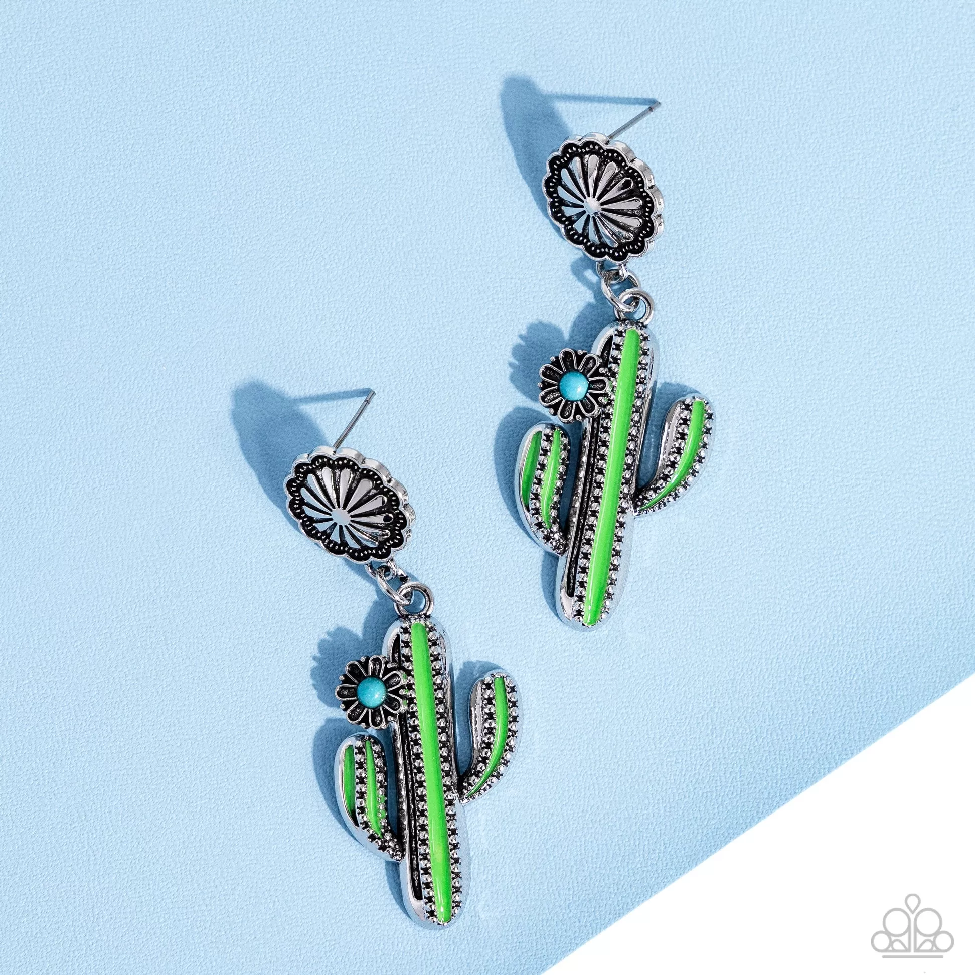 Cactus Craze Green Earrings - Paparazzi Accessories