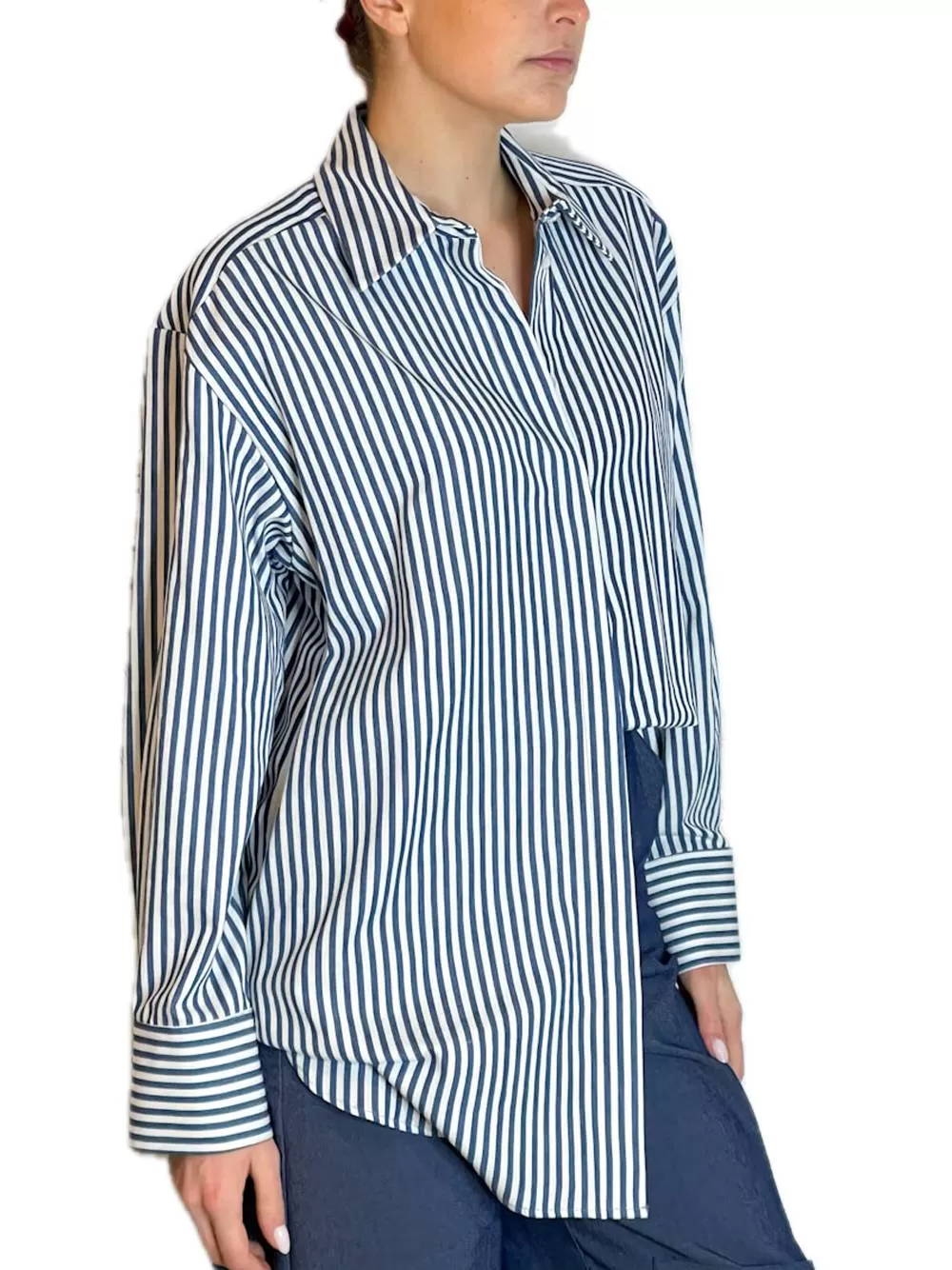 Camicia Over Rigata - Blue