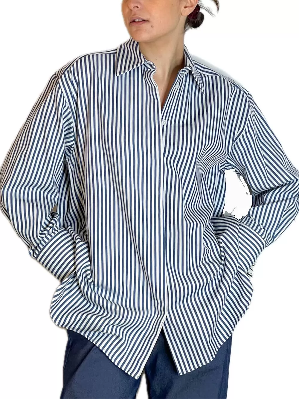 Camicia Over Rigata - Blue