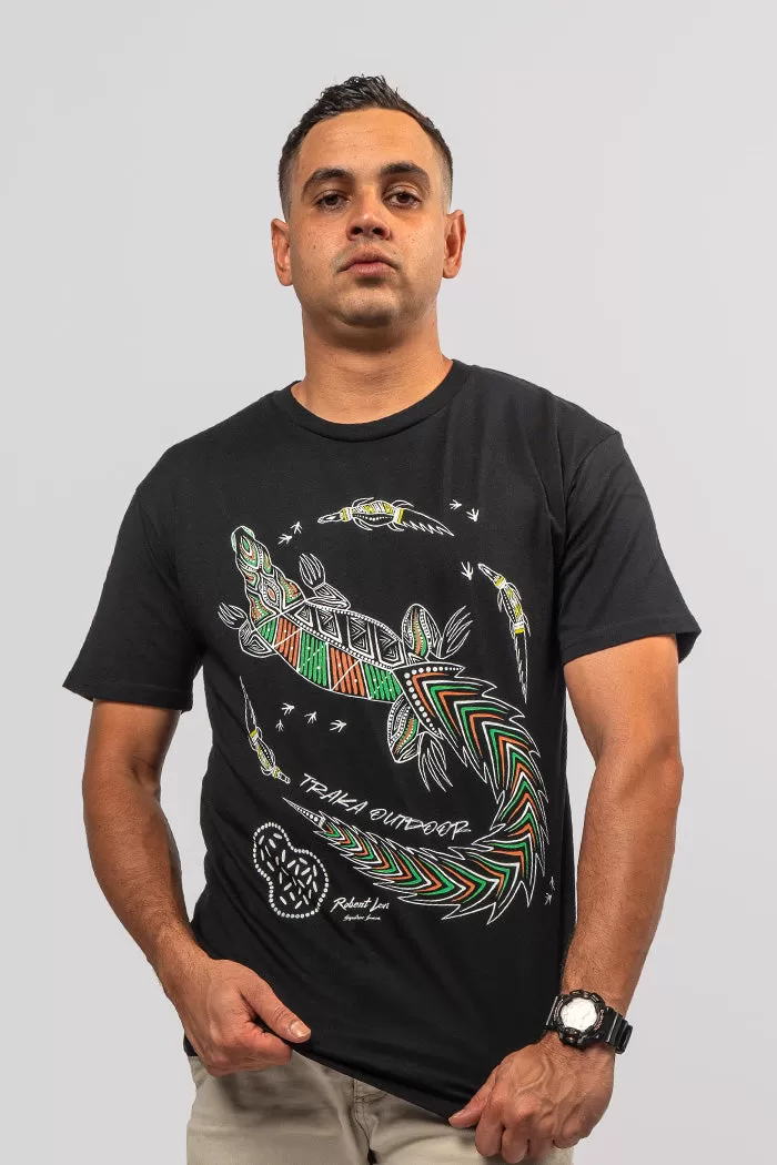 Croc Country Black Cotton Crew Neck Unisex T-Shirt