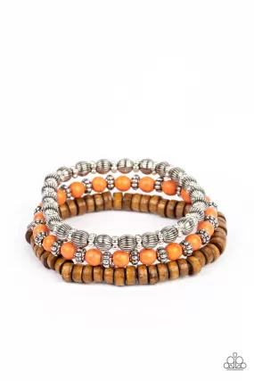 ESCAPADE Route Orange Bracelet - Paparazzi Accessories