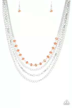 Extravagent Elegance Orange Necklace - Paparazzi Accessories