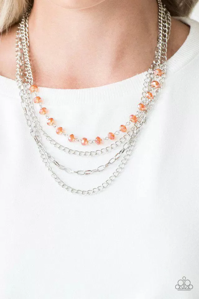 Extravagent Elegance Orange Necklace - Paparazzi Accessories