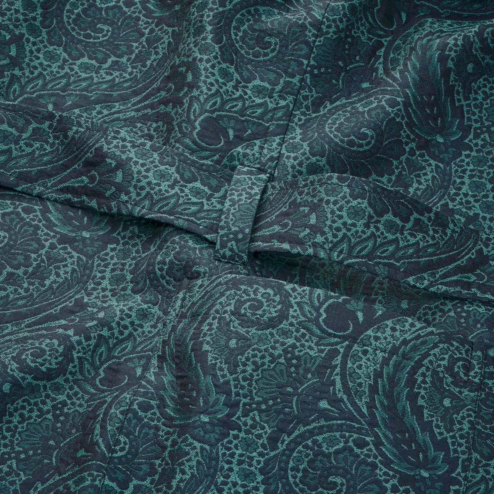 Fox Silk Paisley Lounge Gown in Sea Green