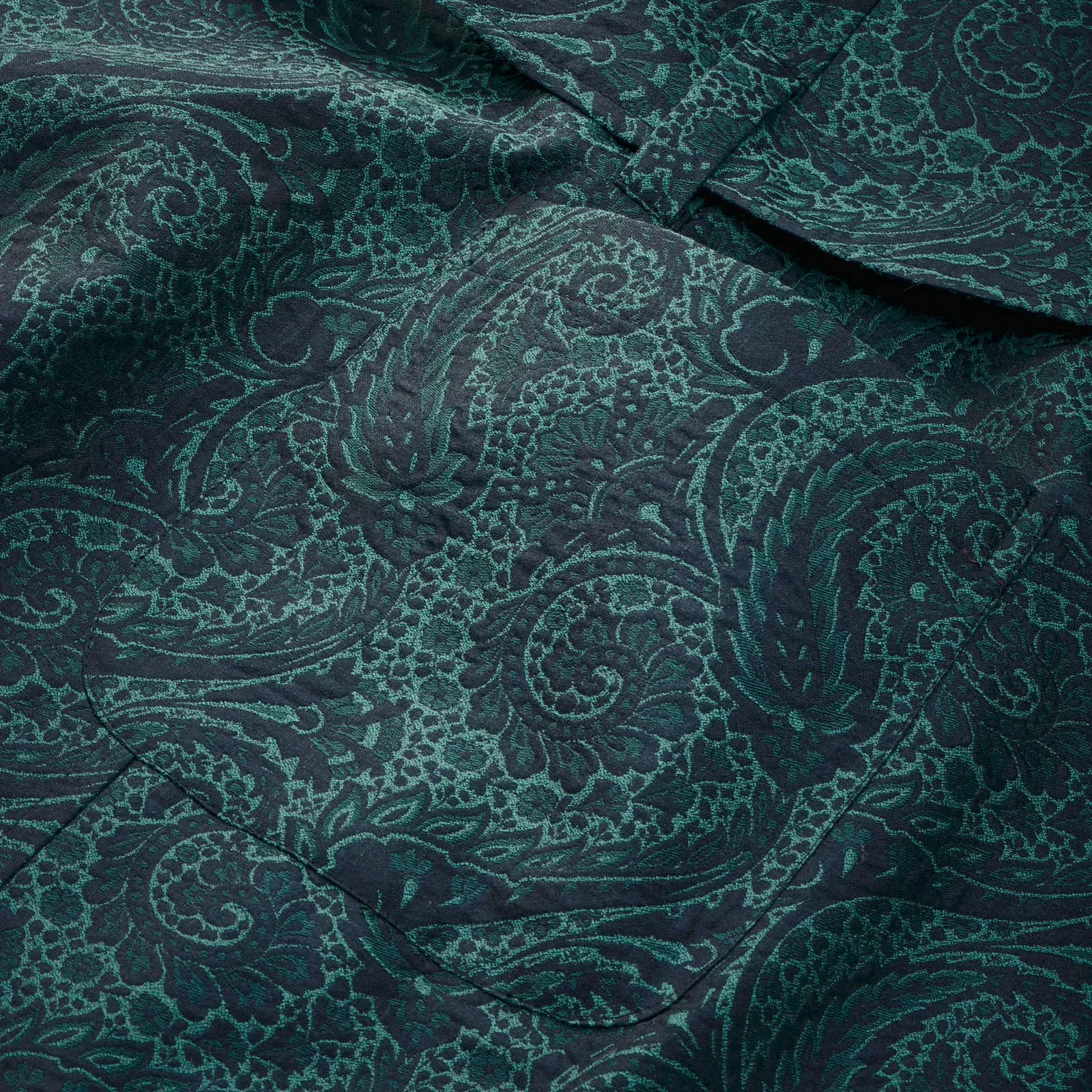 Fox Silk Paisley Lounge Gown in Sea Green