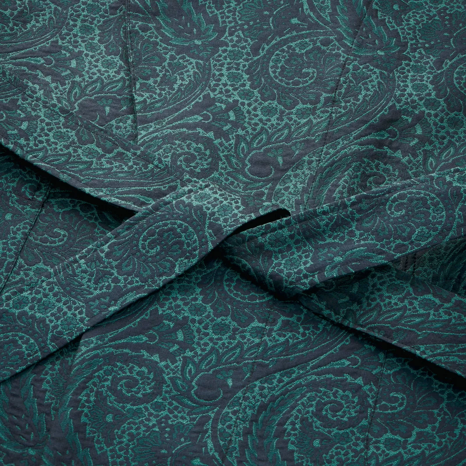 Fox Silk Paisley Lounge Gown in Sea Green