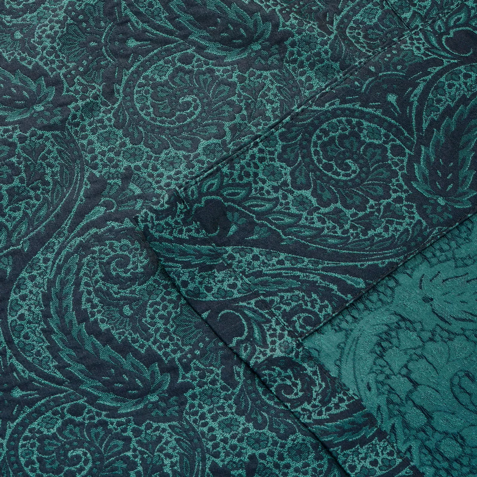 Fox Silk Paisley Lounge Gown in Sea Green