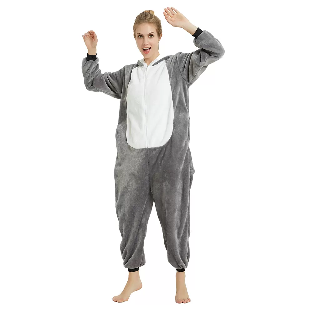 Grey Husky Dog Adult Onesie