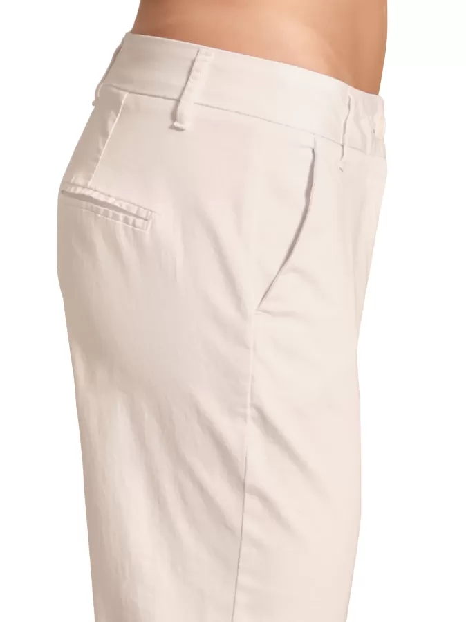 Griffai women's Capri trousers with vents DGP5052 white