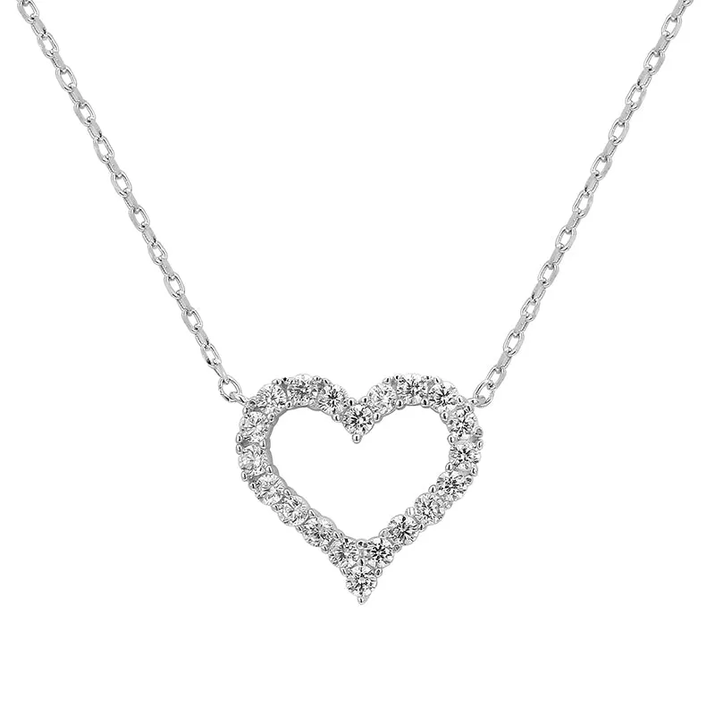 Heart Pendant Necklace in Sterling Silver