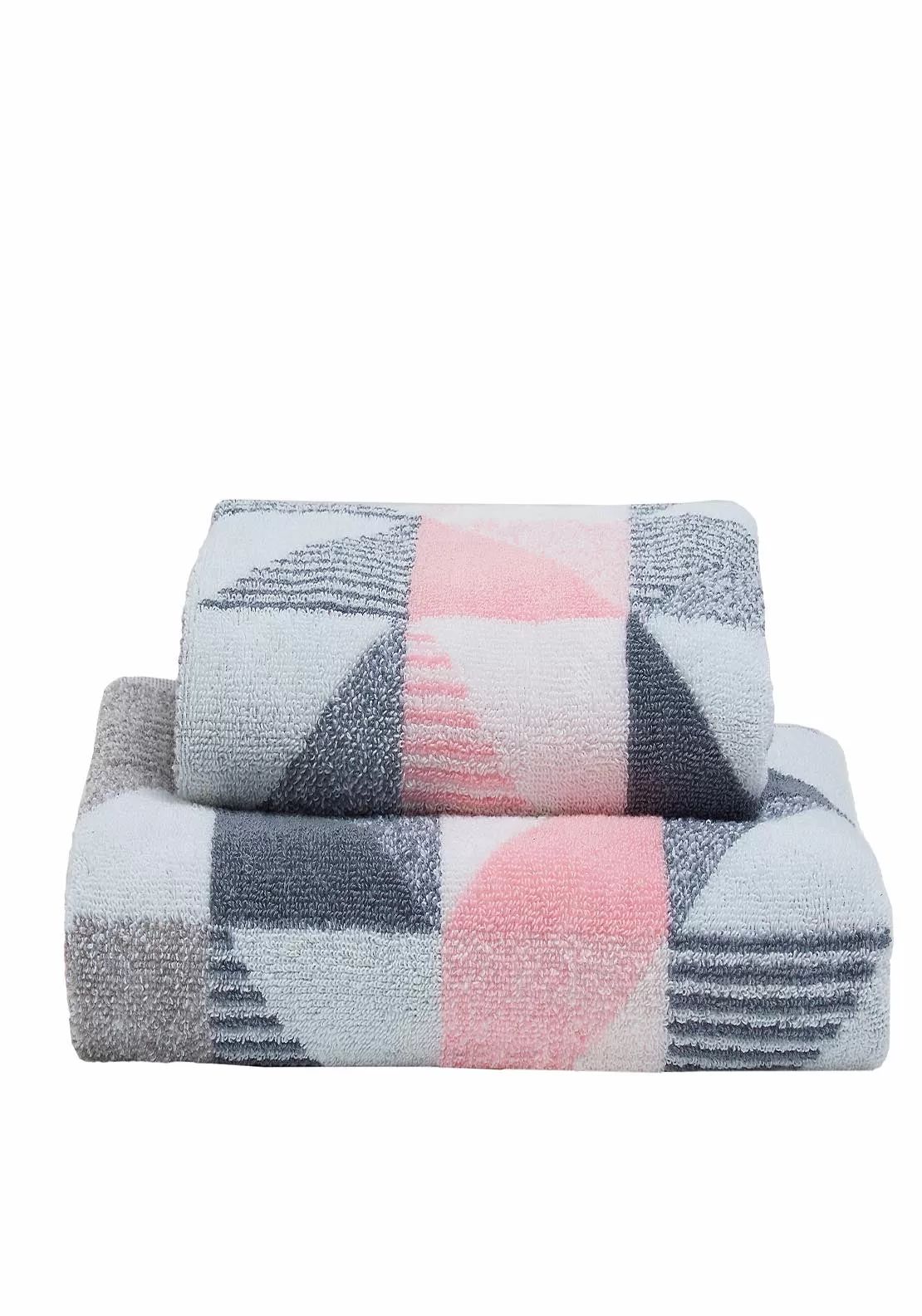 Hendra Bath Towel - Pink & Grey