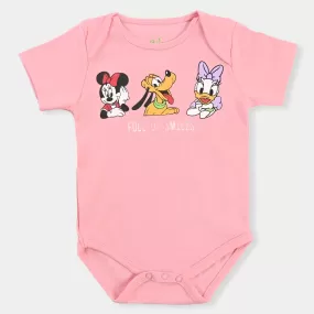 Infant Unisex Basic Romper Full Of Smile-Candy Pink