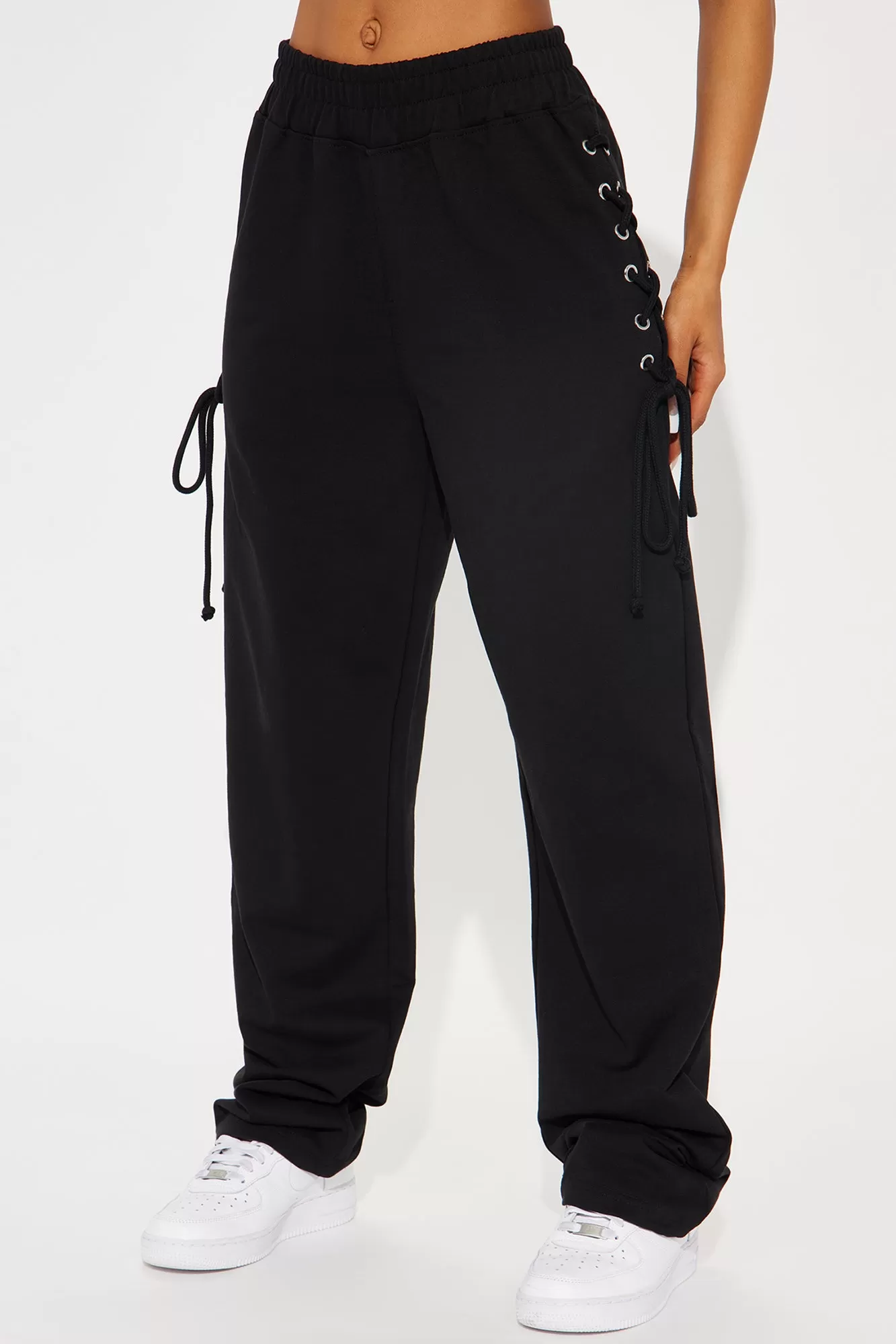 Jaded Lace Up Lounge Pant - Black