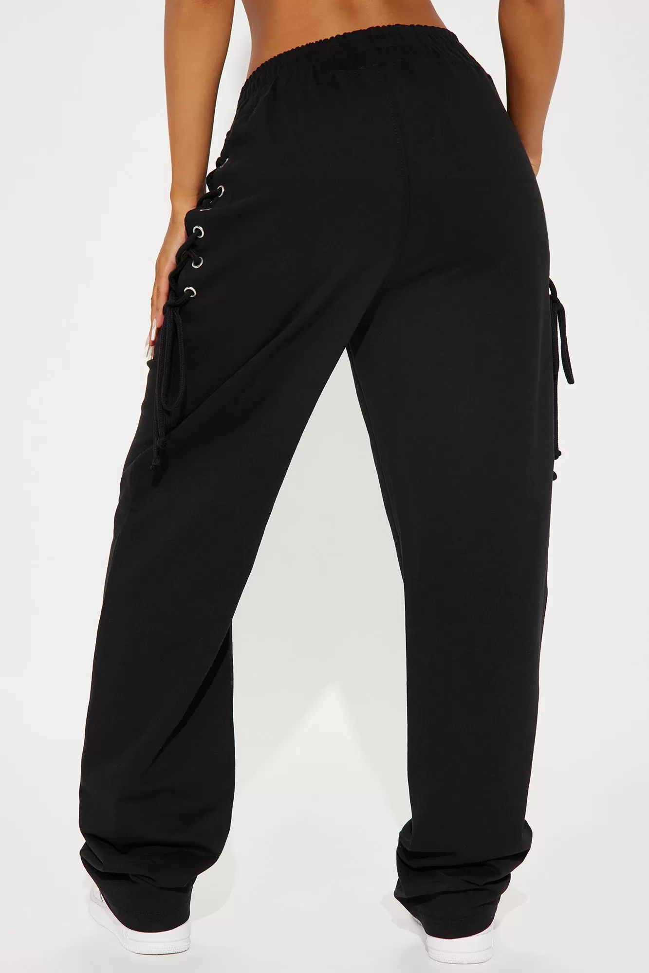 Jaded Lace Up Lounge Pant - Black