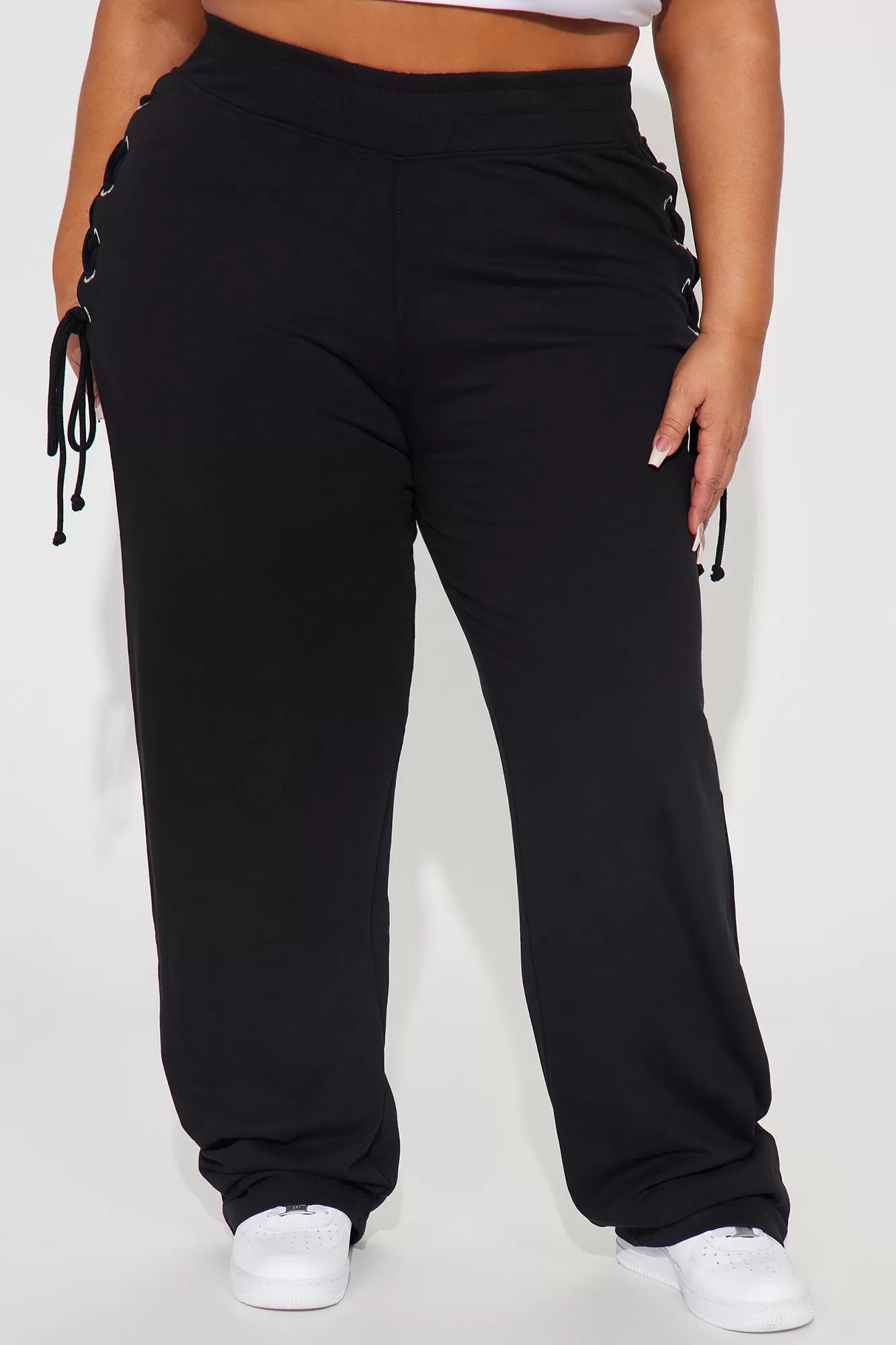 Jaded Lace Up Lounge Pant - Black