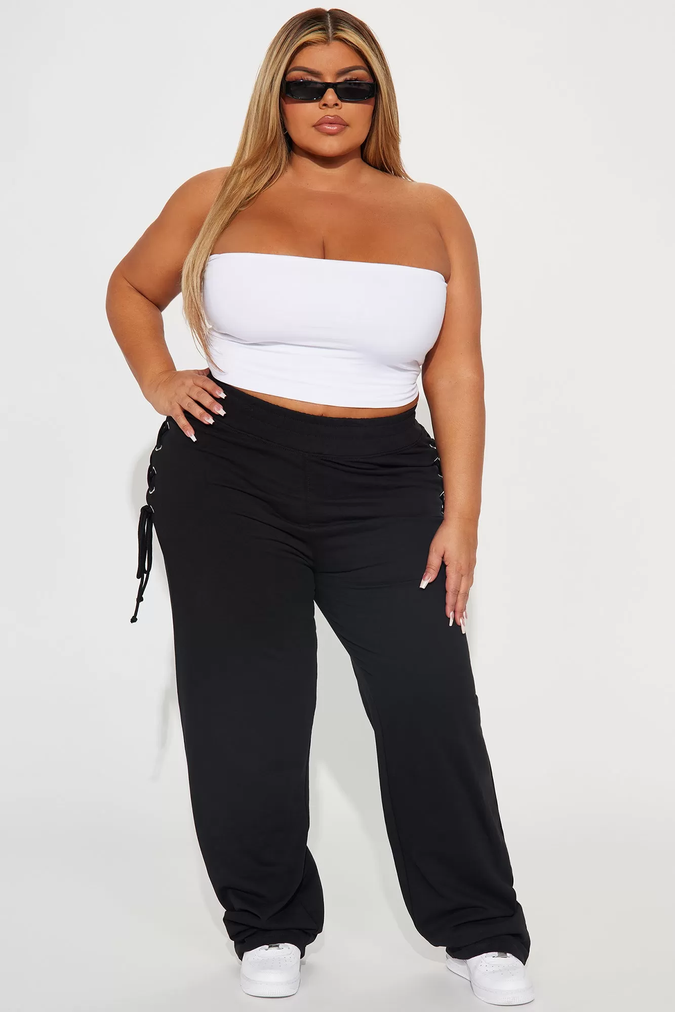 Jaded Lace Up Lounge Pant - Black