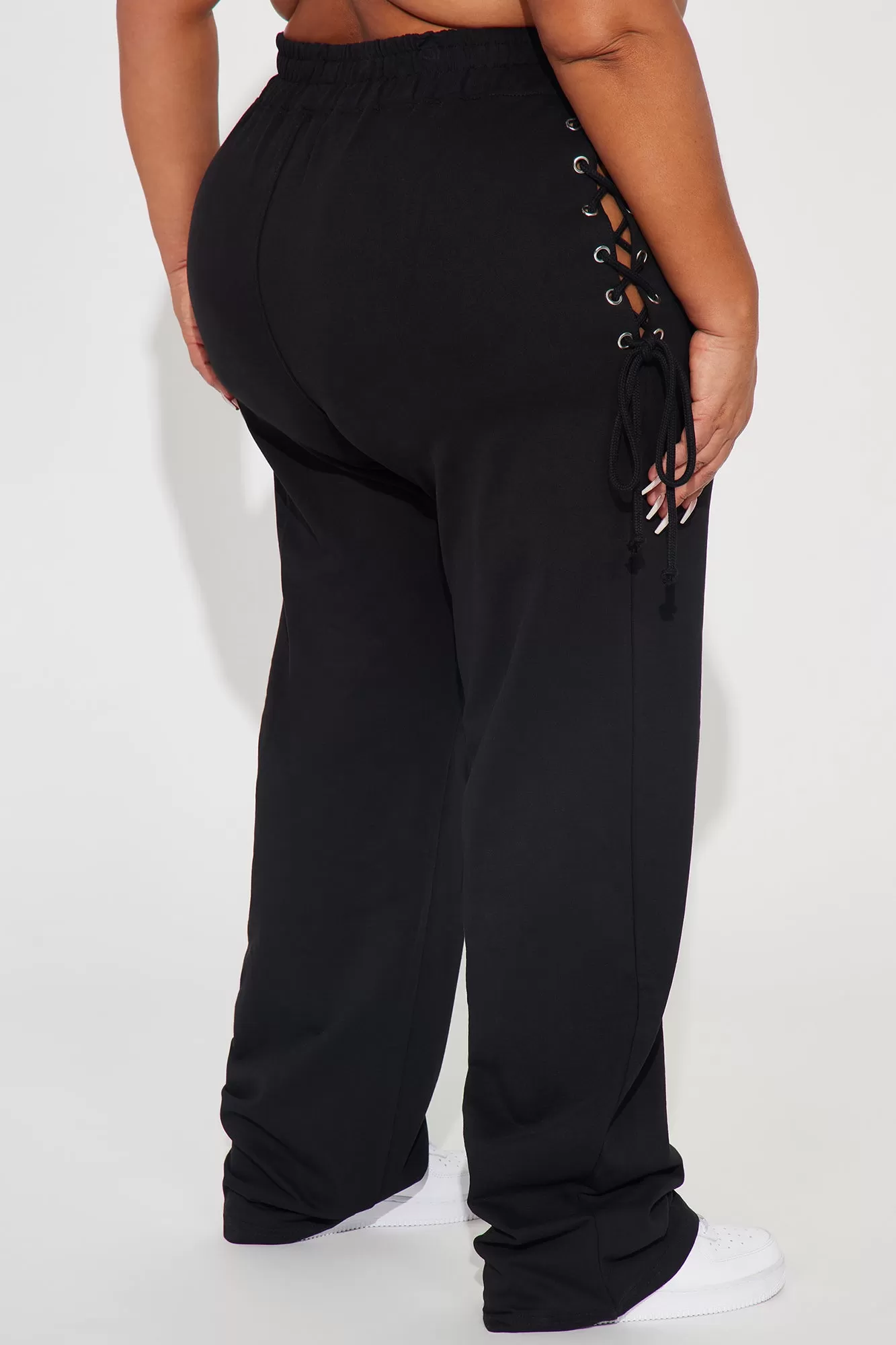 Jaded Lace Up Lounge Pant - Black