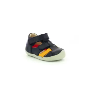 KICKERS WASABOU marine jaune Babies/Salomés