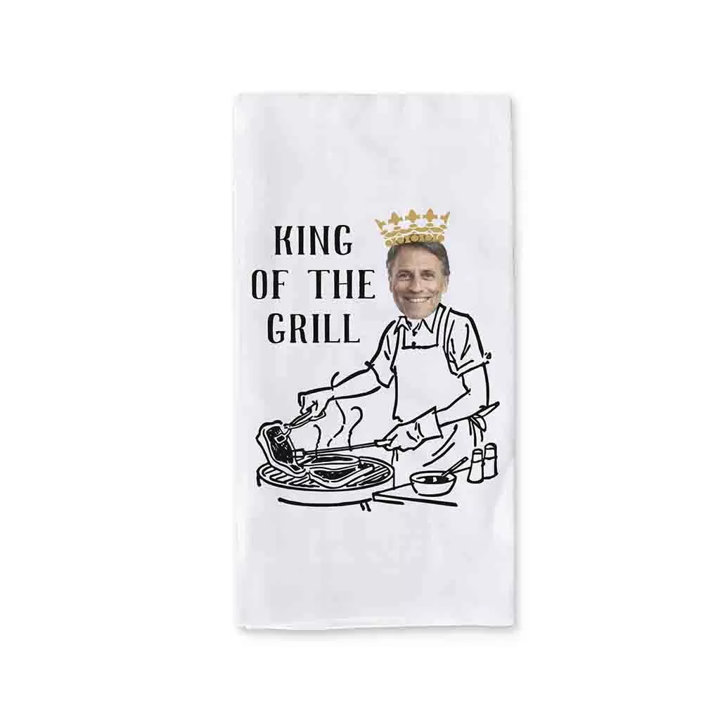 King of the Grill Personalized Custom Photo Dishtowel