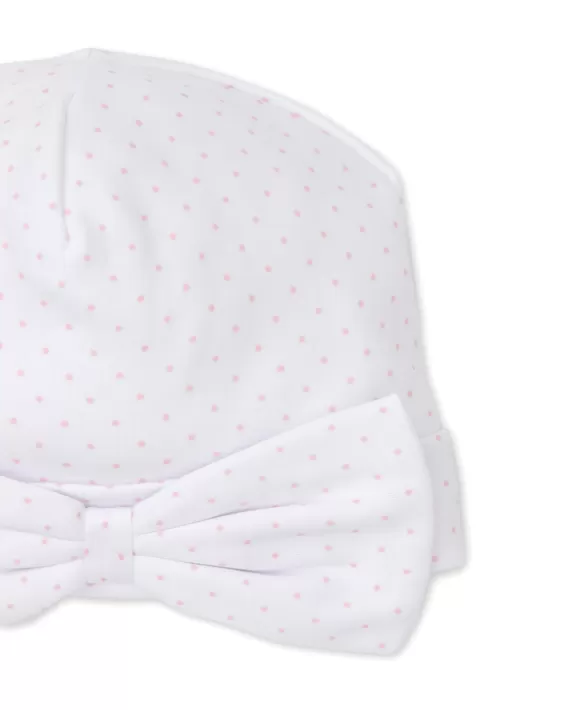 Kissy Kissy - Hat w/ Bow - White w/ Pink Dots