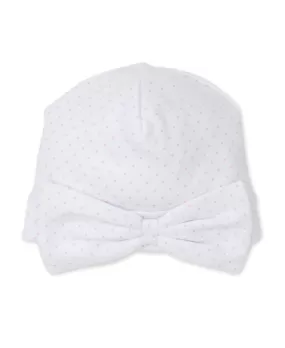 Kissy Kissy - Hat w/ Bow - White w/ Pink Dots