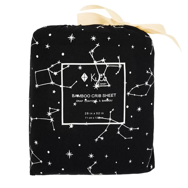 Kyte Baby Printed Crib Sheet in Midnight Constellation