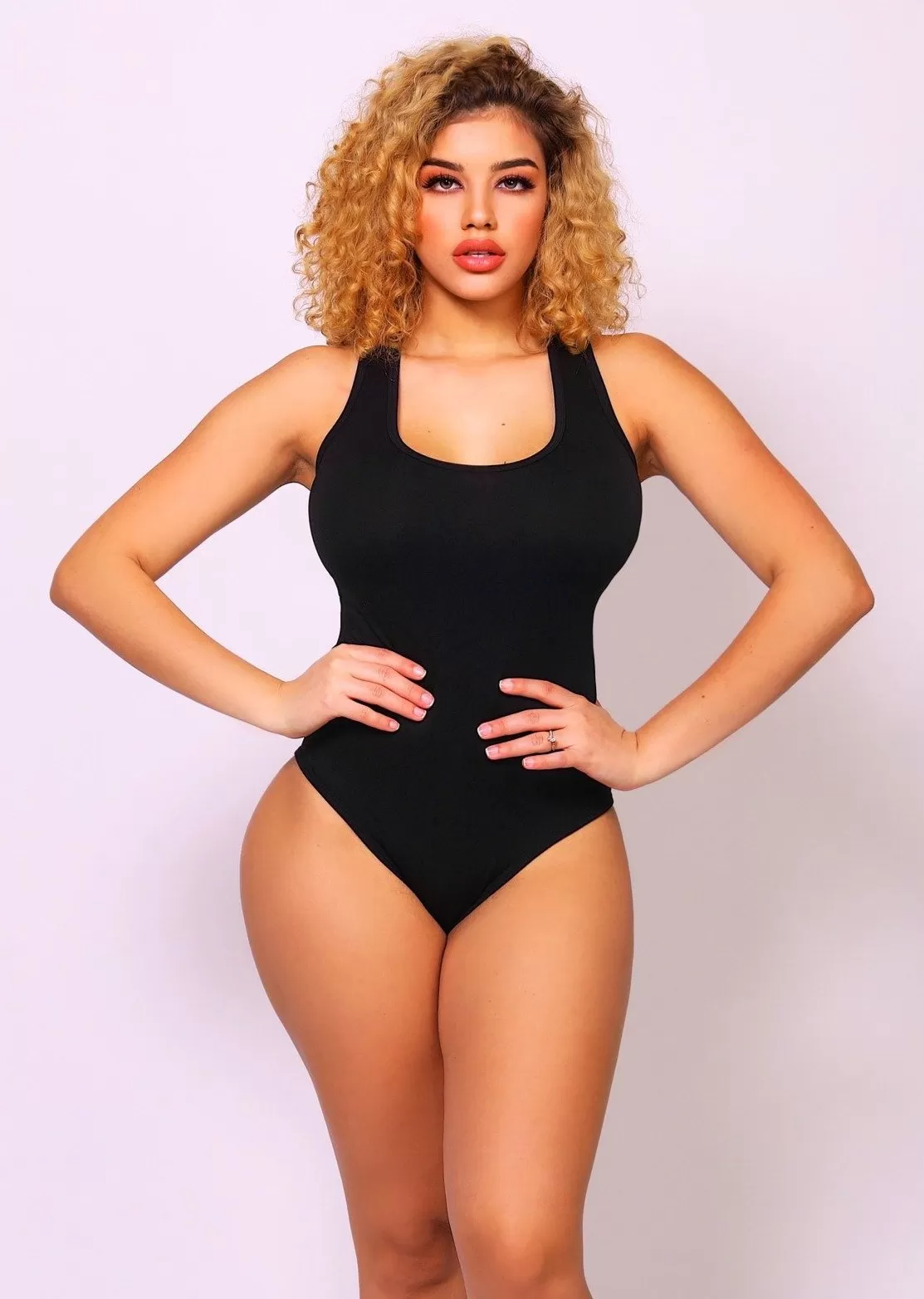 Ladomer Seamless Racer Back Tank Bodysuit